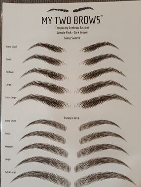 Temporary Eyebrow Tattoos Dark Brown My Two Brows Sassy Swerve Classy Curve